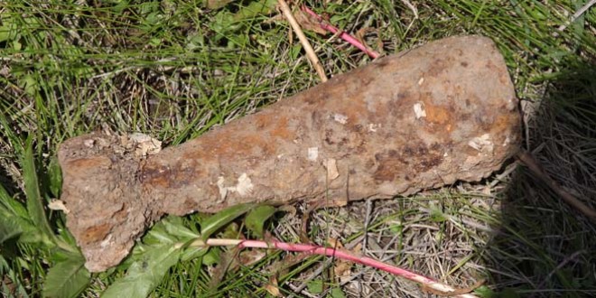 Element de muniţie descoperit în pivniţa unei case din comuna Satu Mare