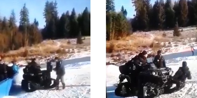 Imagini cu incidentul de la pârtia de schi din Toplița