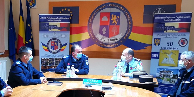 Schimb de experiență la sediul Centrului de Perfecționare a Pregătirii cadrelor Jandarmi Gheorgheni