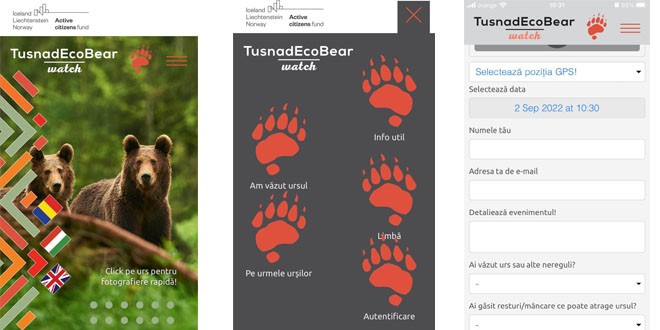Bear Watch: Aplicaţie interactivă pentru telefonul mobil dezvoltată la Băile Tuşnad în scopul îmbunătăţirii coexistenţei om-urs
