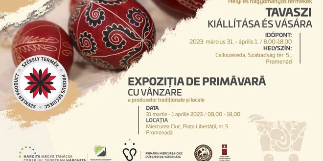 <h5><i>Vineri şi sâmbătă, în Miercurea-Ciuc:</i></h5>Expoziţia cu vânzare a produselor locale tradiţionale