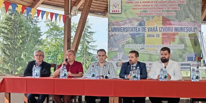 Situaţia românilor din Harghita, Covasna şi Mureş, temă importantă de dezbateri în cadrul Universităţii de Vară de la Izvoru Mureşului