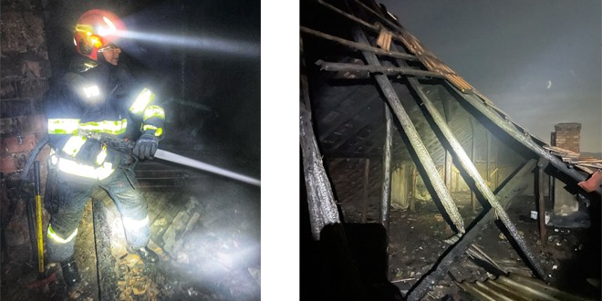 <h5><i>Odorheiu Secuiesc:</i></h5>Incendiu la acoperișul unui bloc de locuințe