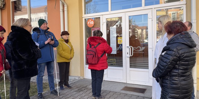 Demonstrație a sistemului Step-Hear la Poșta Română destinat persoanelor cu deficiențe de vedere