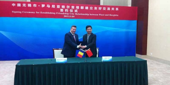 Acord de cooperare semnat între judeţul Harghita şi oraşul Wuxi, China